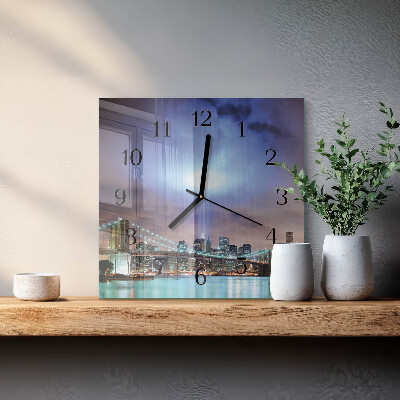 Square kitchen clock Night horizon