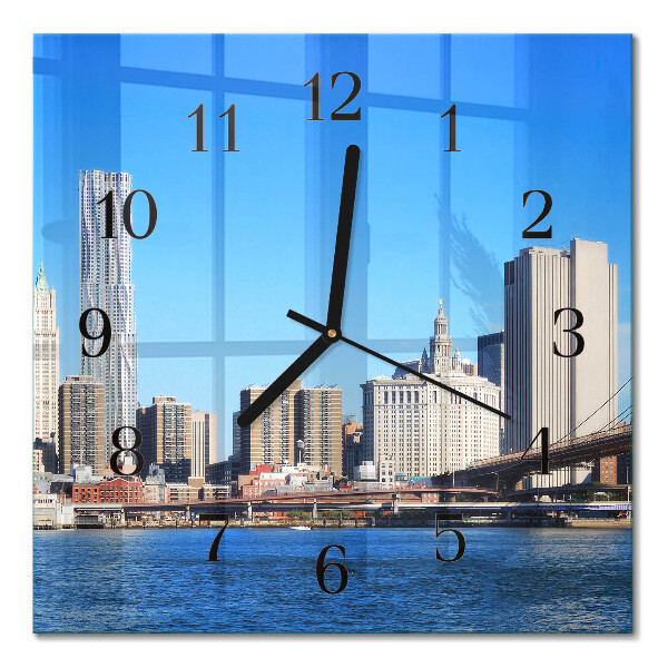Square wall clock Horizon in sepia