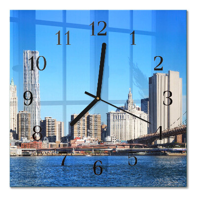 Square wall clock Horizon in sepia