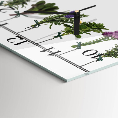 Square kitchen clock Herbs