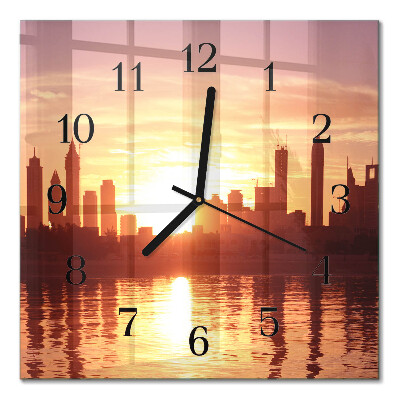 Glass clock square Horizon