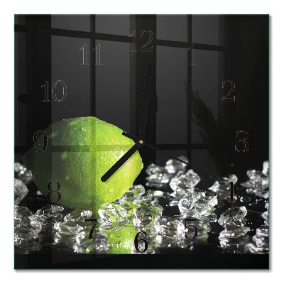 Glass wall clock square Calcium carbonate