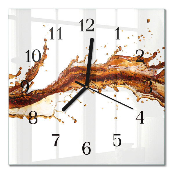 Glass wall clock square Water