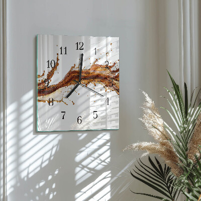 Glass wall clock square Water
