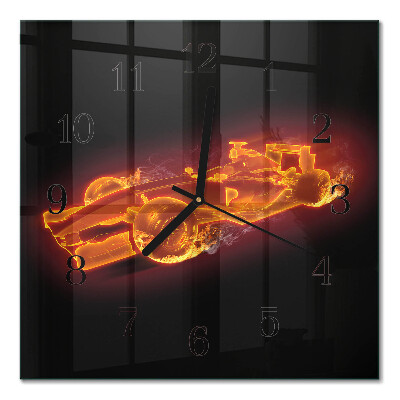 Glass wall clock square Junk