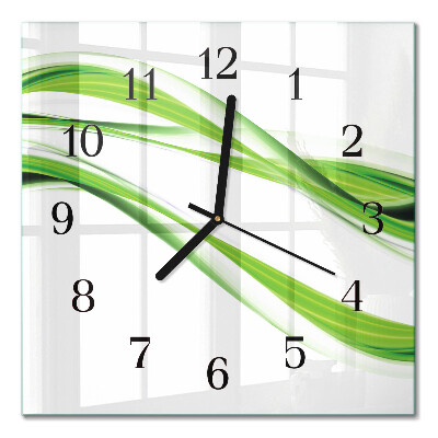 Glass wall clock square Abstract lines