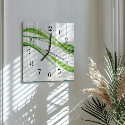 Glass wall clock square Abstract lines