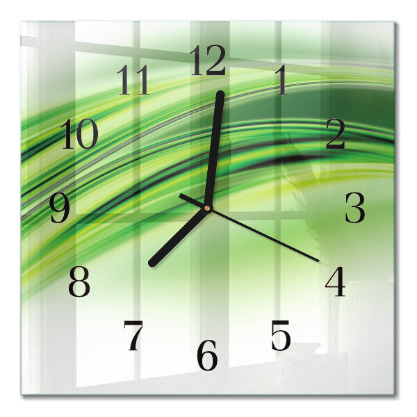 Glass wall clock square Abstract art