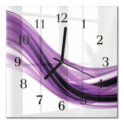 Glass clock square Abstract art