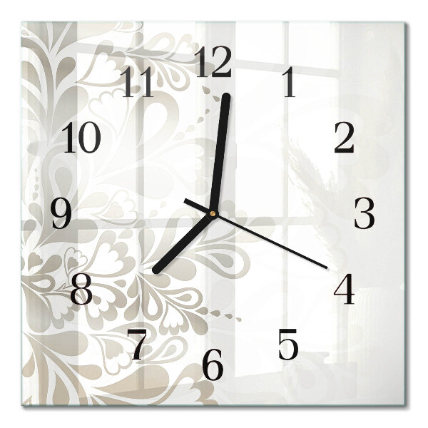 Square kitchen clock Floristic art