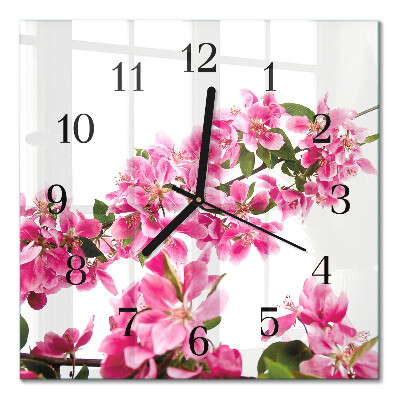 Square kitchen clock Flowers