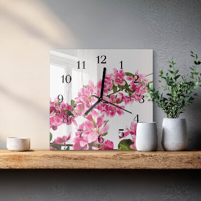 Square kitchen clock Flowers