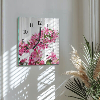 Square kitchen clock Flowers