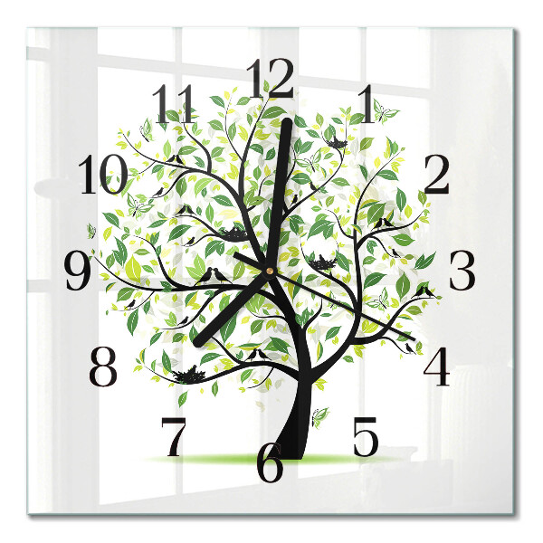 Square wall clock Tree