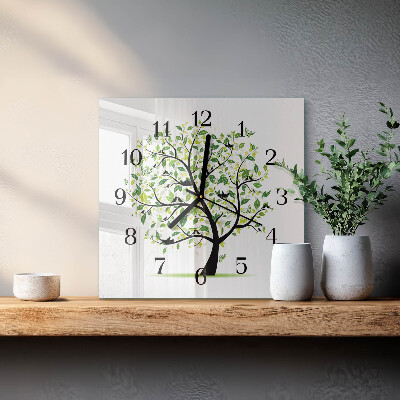 Square wall clock Tree