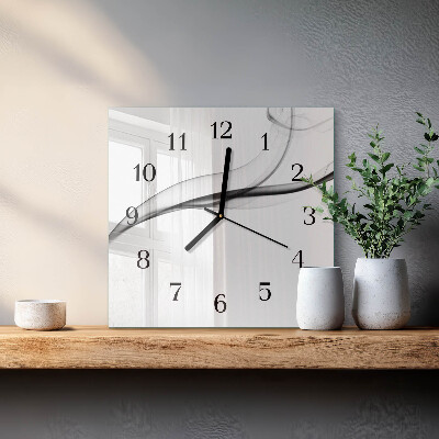 Glass wall clock square Abstract smoke