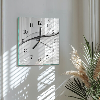 Glass wall clock square Abstract smoke