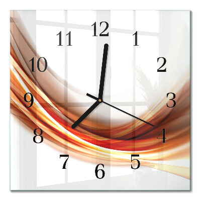 Glass wall clock square Abstract lines