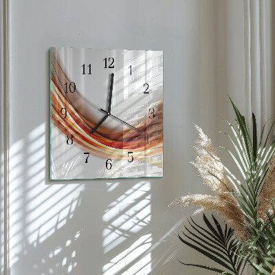 Glass wall clock square Abstract lines