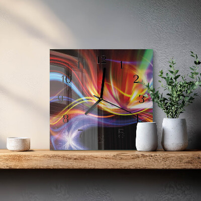 Square wall clock Abstract art