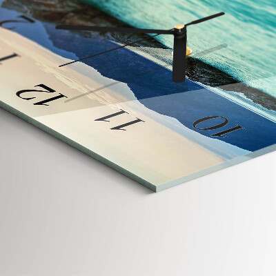 Glass wall clock square Sea Island