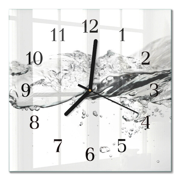 Glass clock square Water
