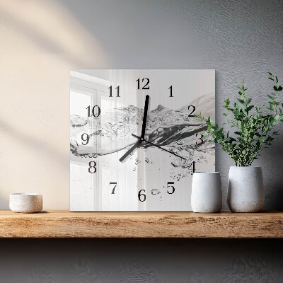 Glass clock square Water