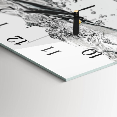 Glass clock square Water