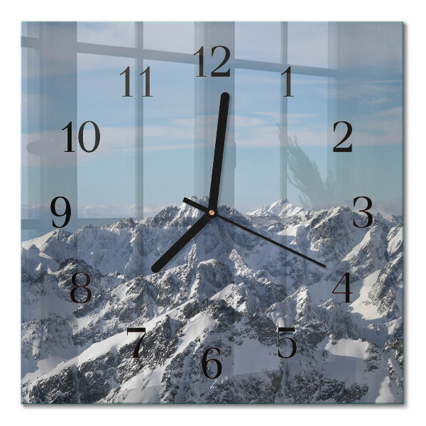 Square wall clock Mountains