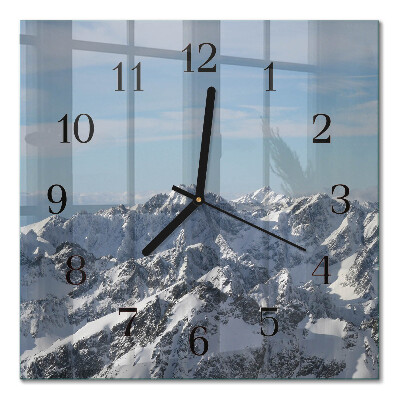 Square wall clock Mountains
