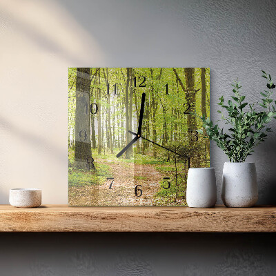 Square kitchen clock Forest