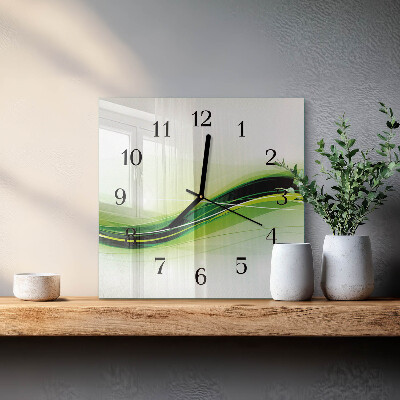Square kitchen clock Abstract lines