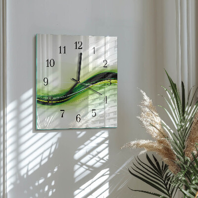 Square kitchen clock Abstract lines