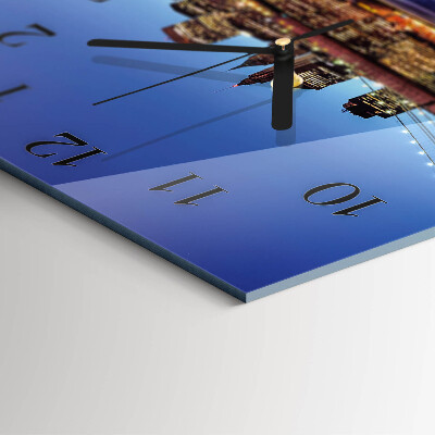 Glass clock square Horizontal bridge