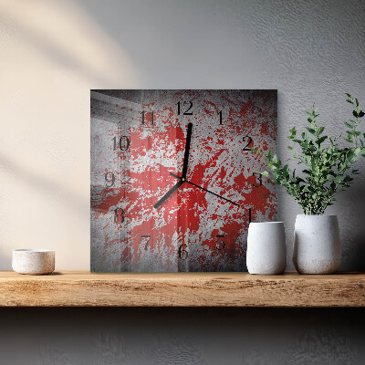 Glass wall clock square Stains