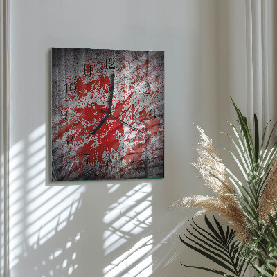 Glass wall clock square Stains