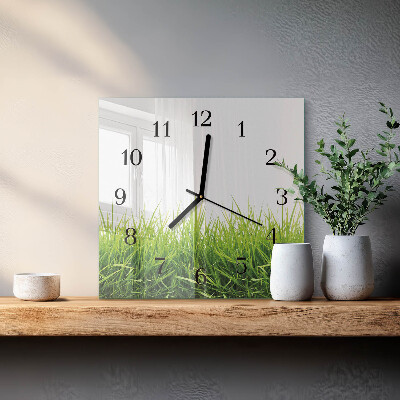 Square kitchen clock Grass
