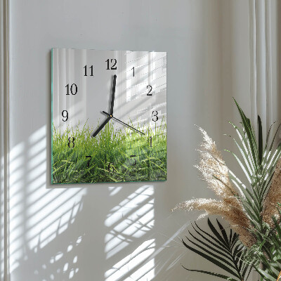 Square kitchen clock Grass