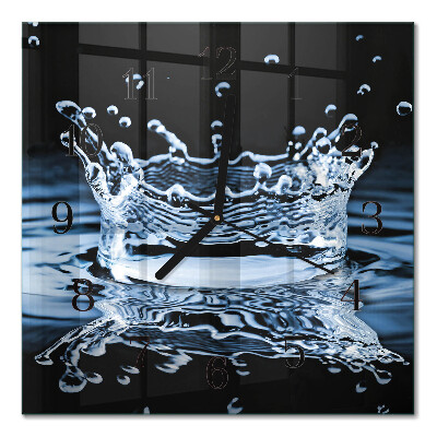 Glass clock square Water