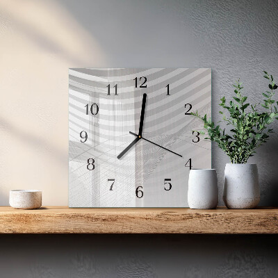 Square wall clock Abstract lines