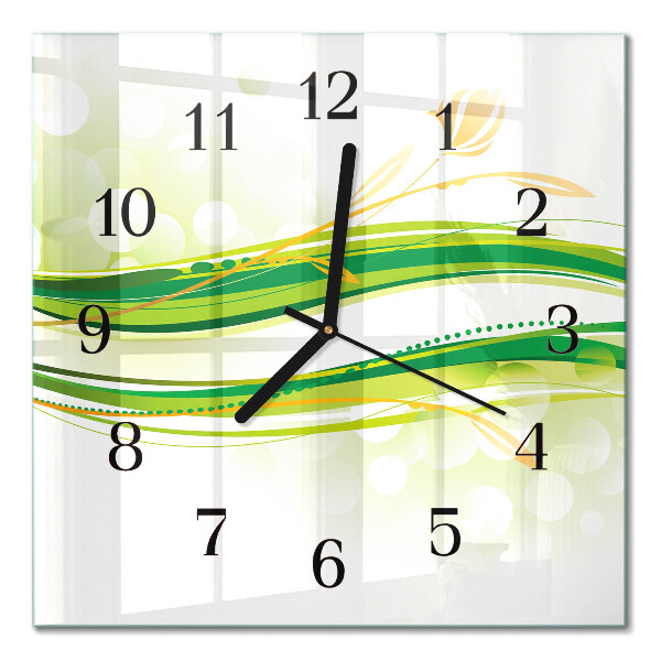 Glass clock square Abstract lines