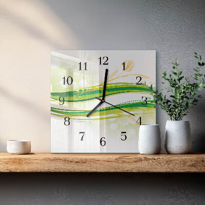 Glass clock square Abstract lines