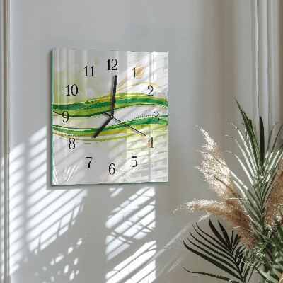 Glass clock square Abstract lines