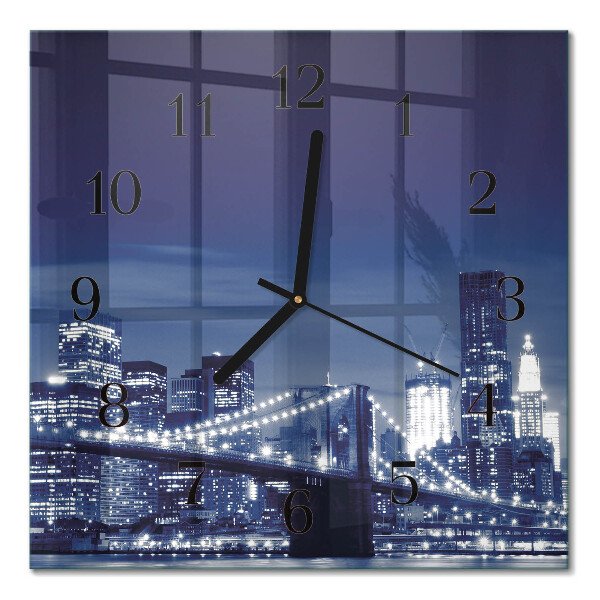 Glass clock square Horizon