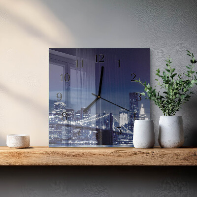 Glass clock square Horizon