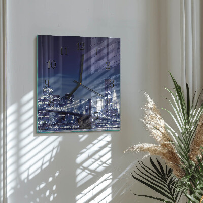 Glass clock square Horizon