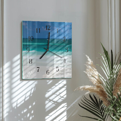 Square wall clock beach sea
