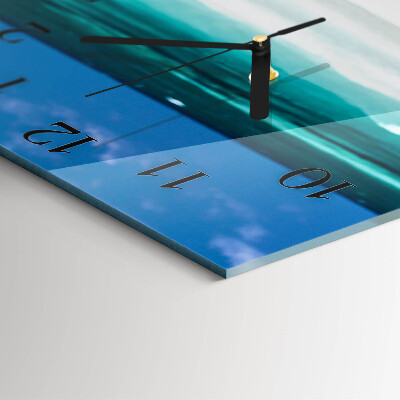 Square wall clock beach sea