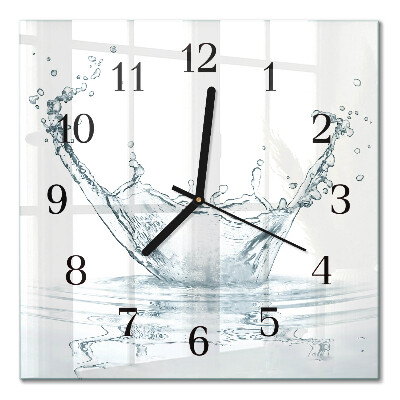 Glass clock square Water