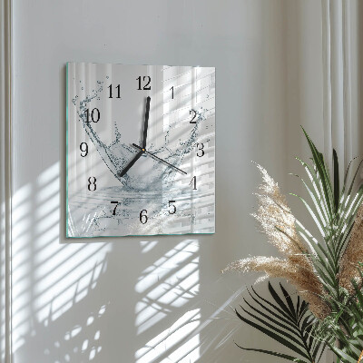 Glass clock square Water